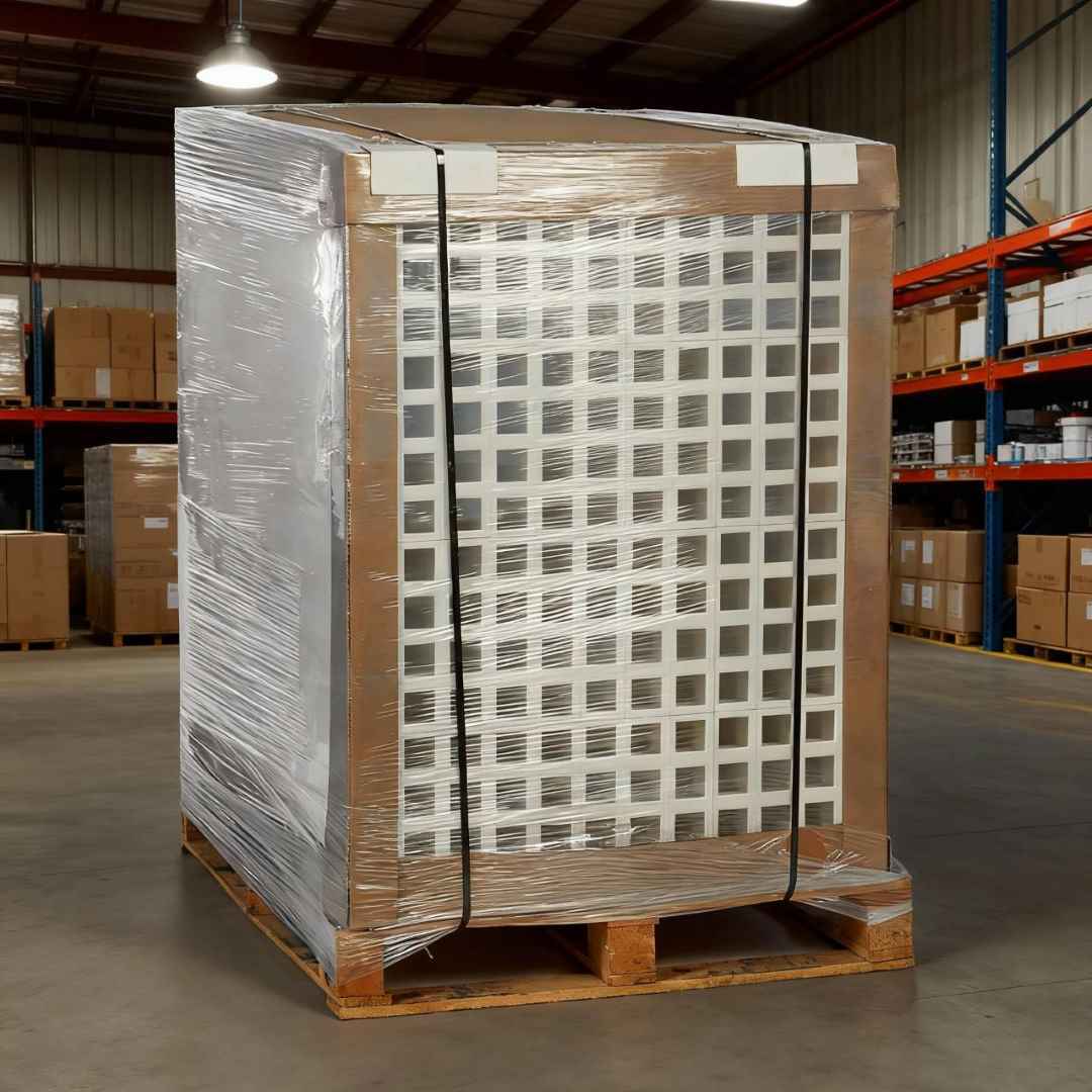 EverPanels packed on a pallet for easy transportation.