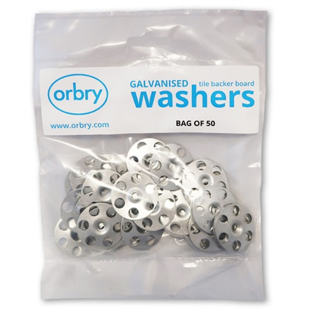 Orbry Galvanised Steel Tile Backer Board Washers