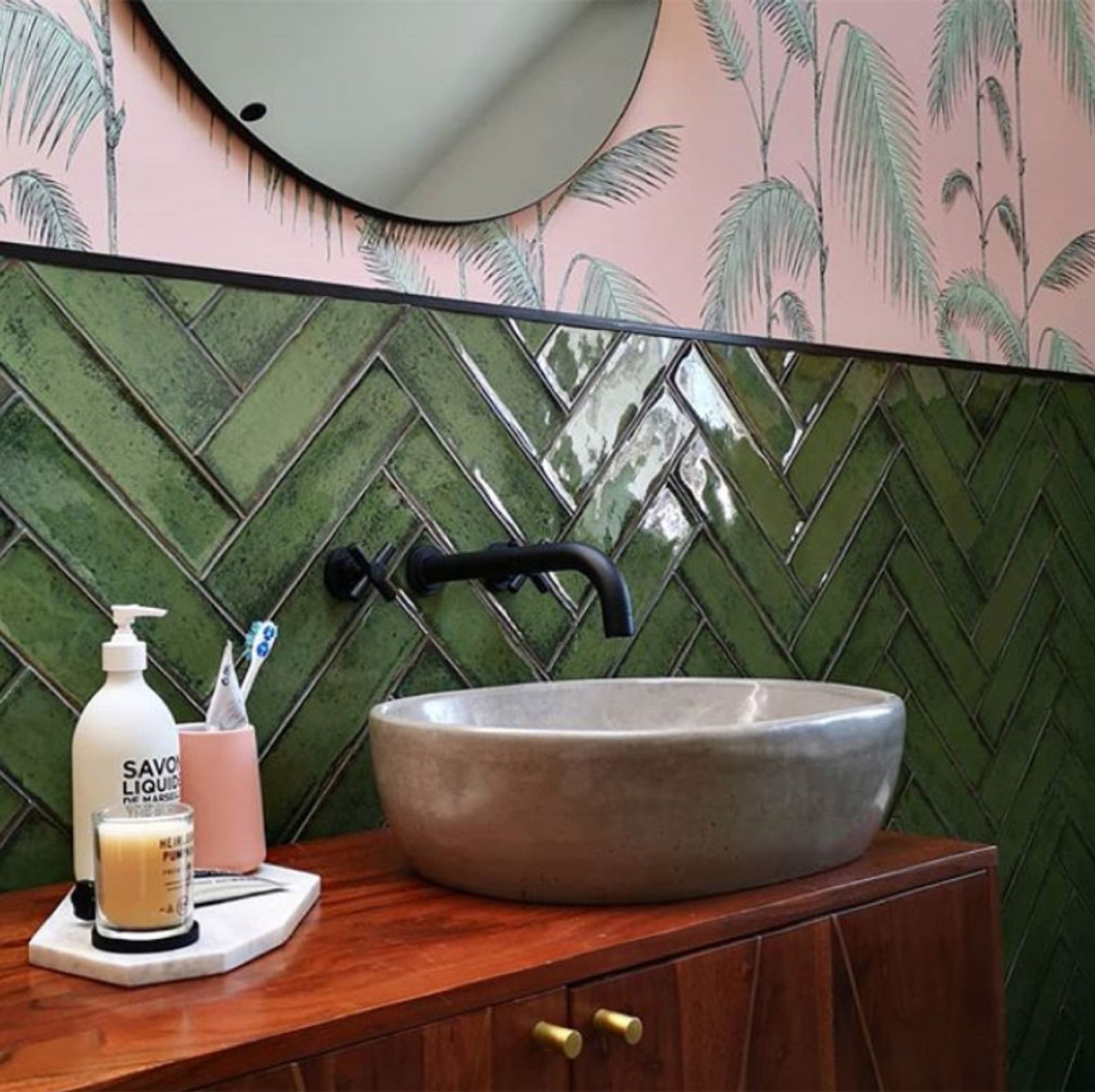 Vintage Olive Metro Ceramic Tiles