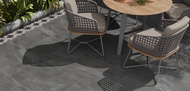 ​Vulcan Smoke - Durable and Stylish Grey Stone Effect Porcelain Paving Tiles