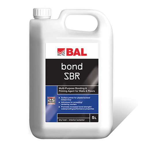 A  bottle of BAL Bond SBR Primer & Admix