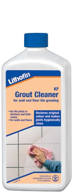 Clean grout joints with Lithofin KF Tile Grout Cleaner