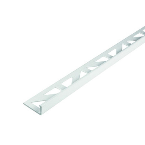 White Dural Durosol DSP Straight Edge PVC Tile Trim