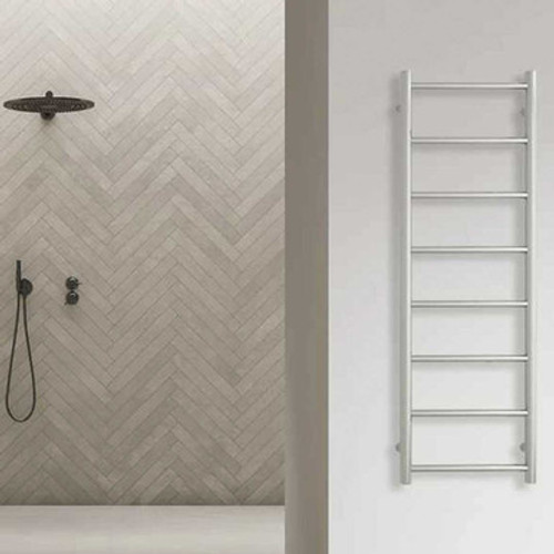 ThermoSphere Electric Ladder Heated Towel Rails used in a large wet room area