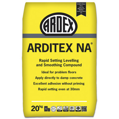 A bag of Ardex Arditex NA Levelling Powder Component 20KG that makes up part of the Arditex NA floor self levelling compound system