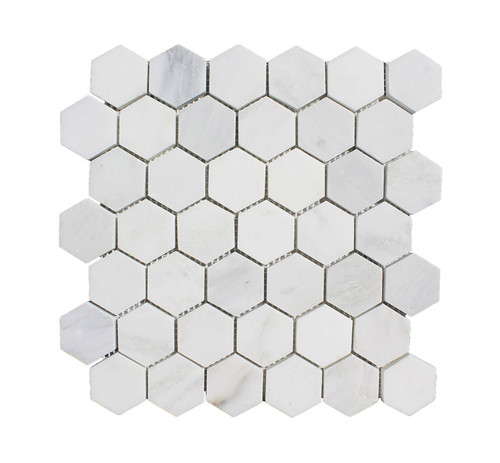 Hampton Large Hexagon Marble Mosaic Tiles (32.5cm x 31cm)