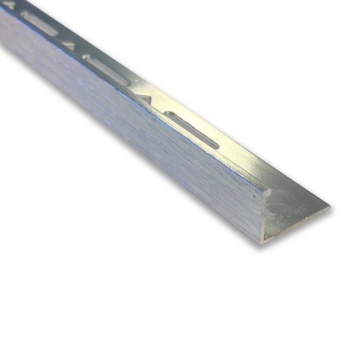 Genesis Aluminium Tradeline Straight Edge Tile Trim in brushed aluminium