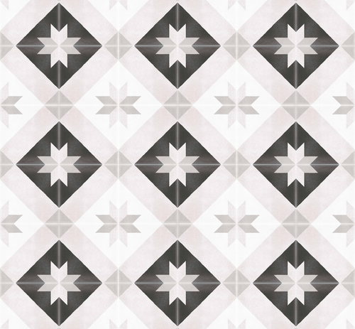 Design Pattern J Patterned Wall & Floor Tiles black and white vintage star pattern tiles