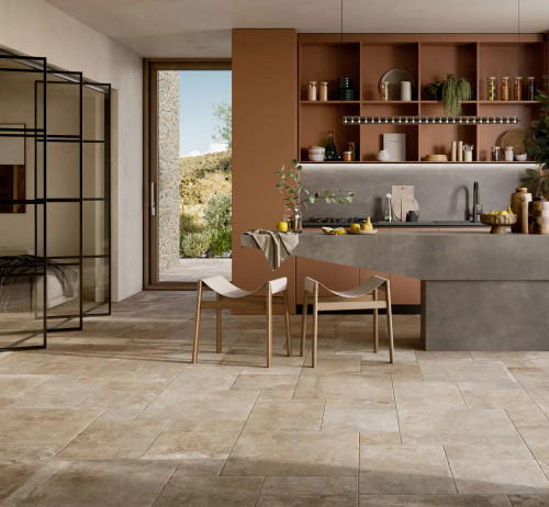 Windsor Beige Stone Effect Modular Flagstone Floor Tiles Pack (0.76m2)