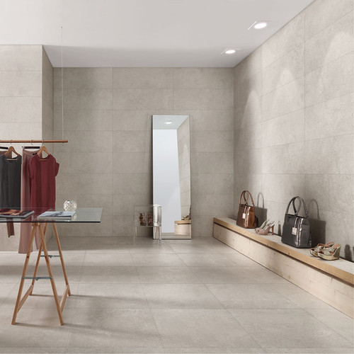 Napoli Grey Stone Effect Floor Tiles (60cm x 60cm)