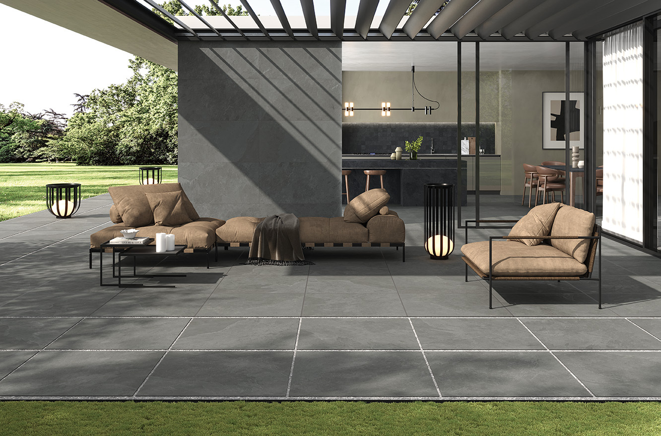 Valverdi Fossil Iron Stone Effect Outdoor Porcelain Tiles