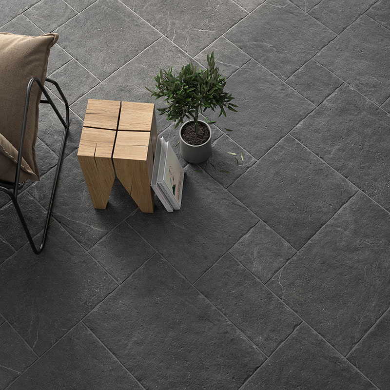 Stately Dark Slate Modular Flagstone Floor Tiles Pack (0.87m2)