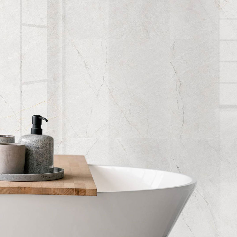 Mirror Marble Glossy White Wall Tiles used in a modern bathroom