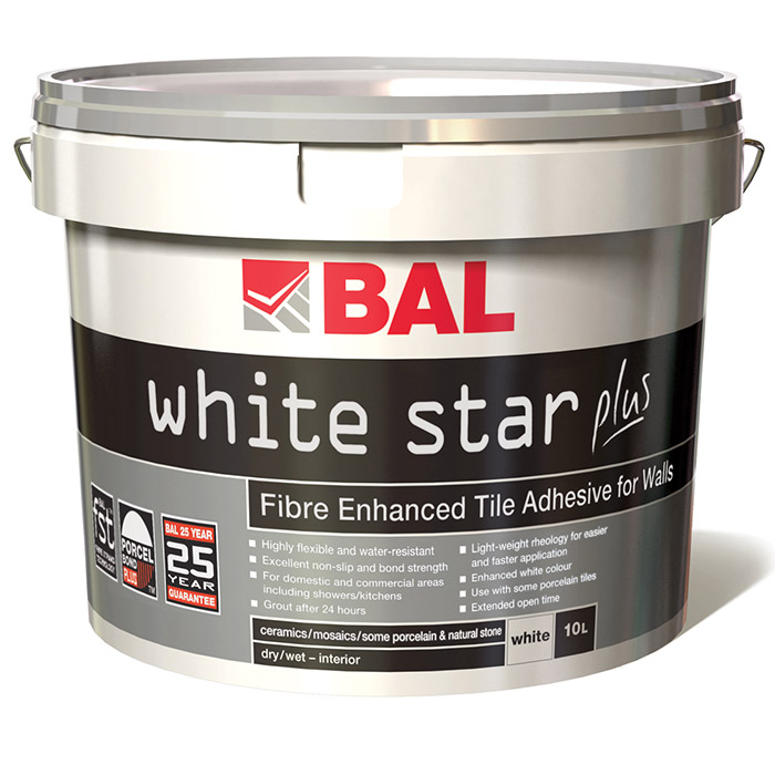 BAL White Star Plus Ready Mix Tile Adhesive (10L)