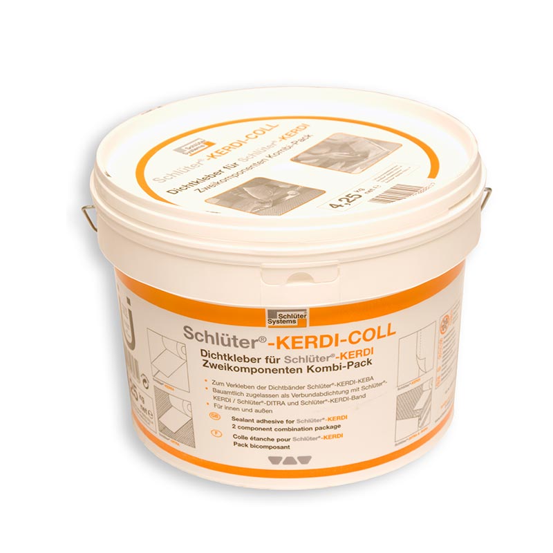 a tub of Schluter Kerdi-Coll Adhesive