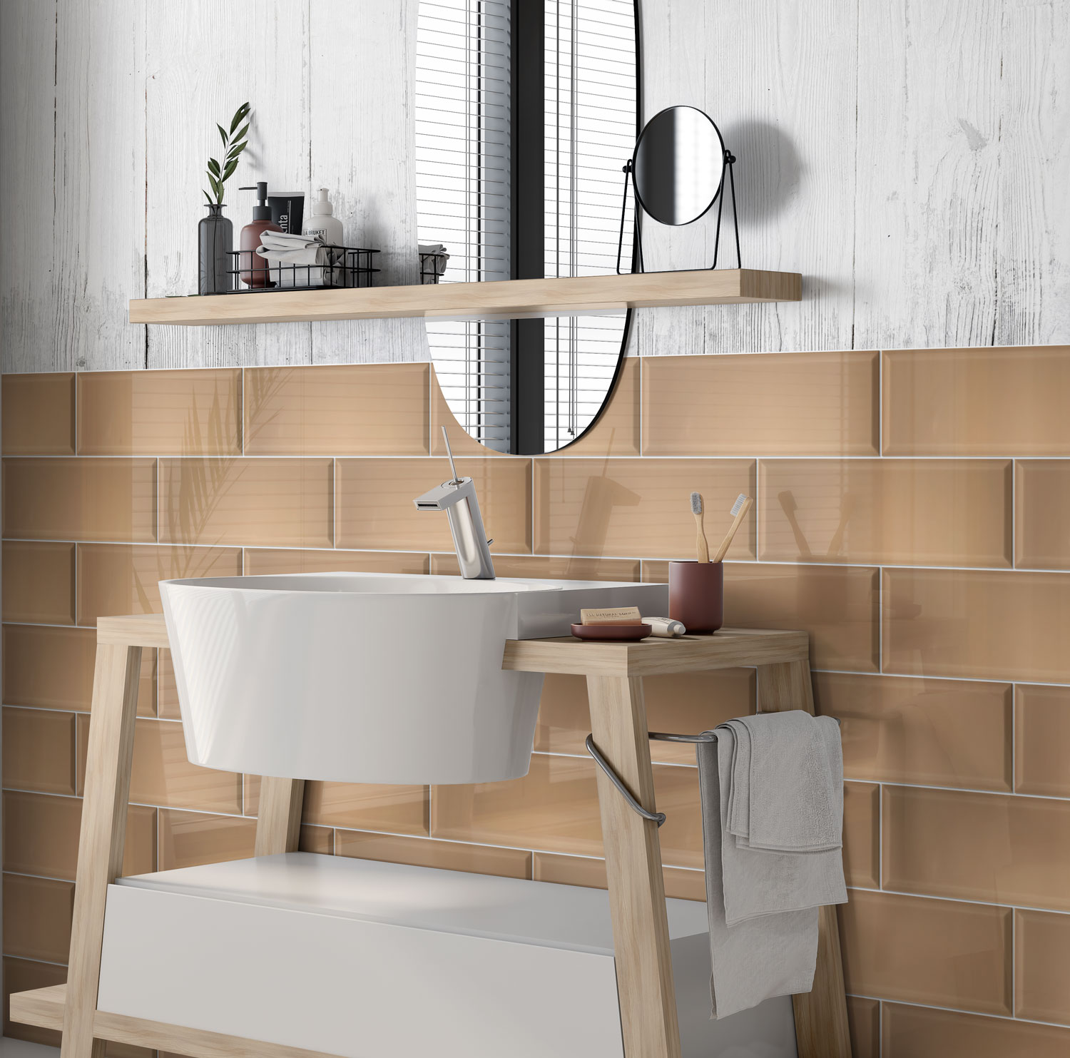 Johnsons Form Bevel Sahara Brown Wall Tiles bathroom tiles