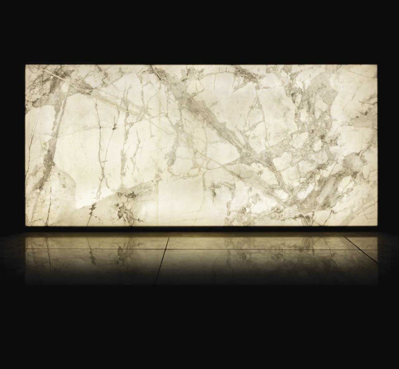 Luce Onyx White Polished Translucent Tiles (120cm x 260cm)