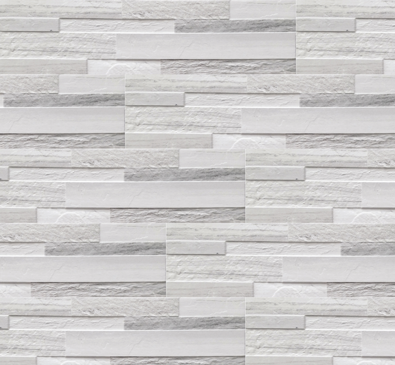 Cascade White 3D split face stone Effect Tiles