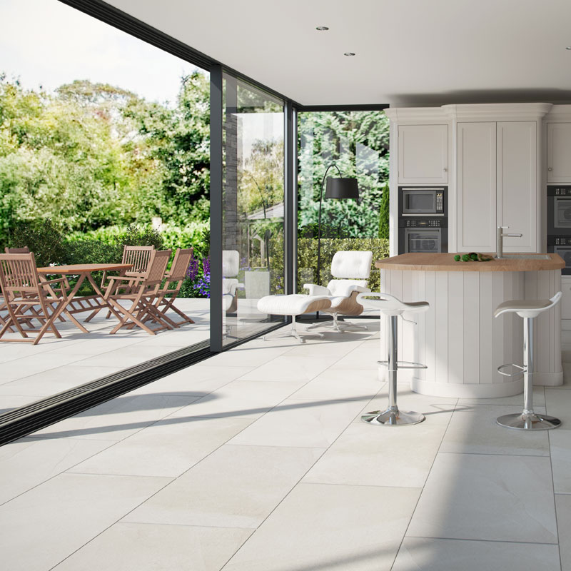 Valverdi Champagne Limestone Outdoor Porcelain Tiles