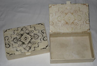 Beige, White and Metallic Gold Heavy Cardboard/Pressboard Box For Holding Your Decants