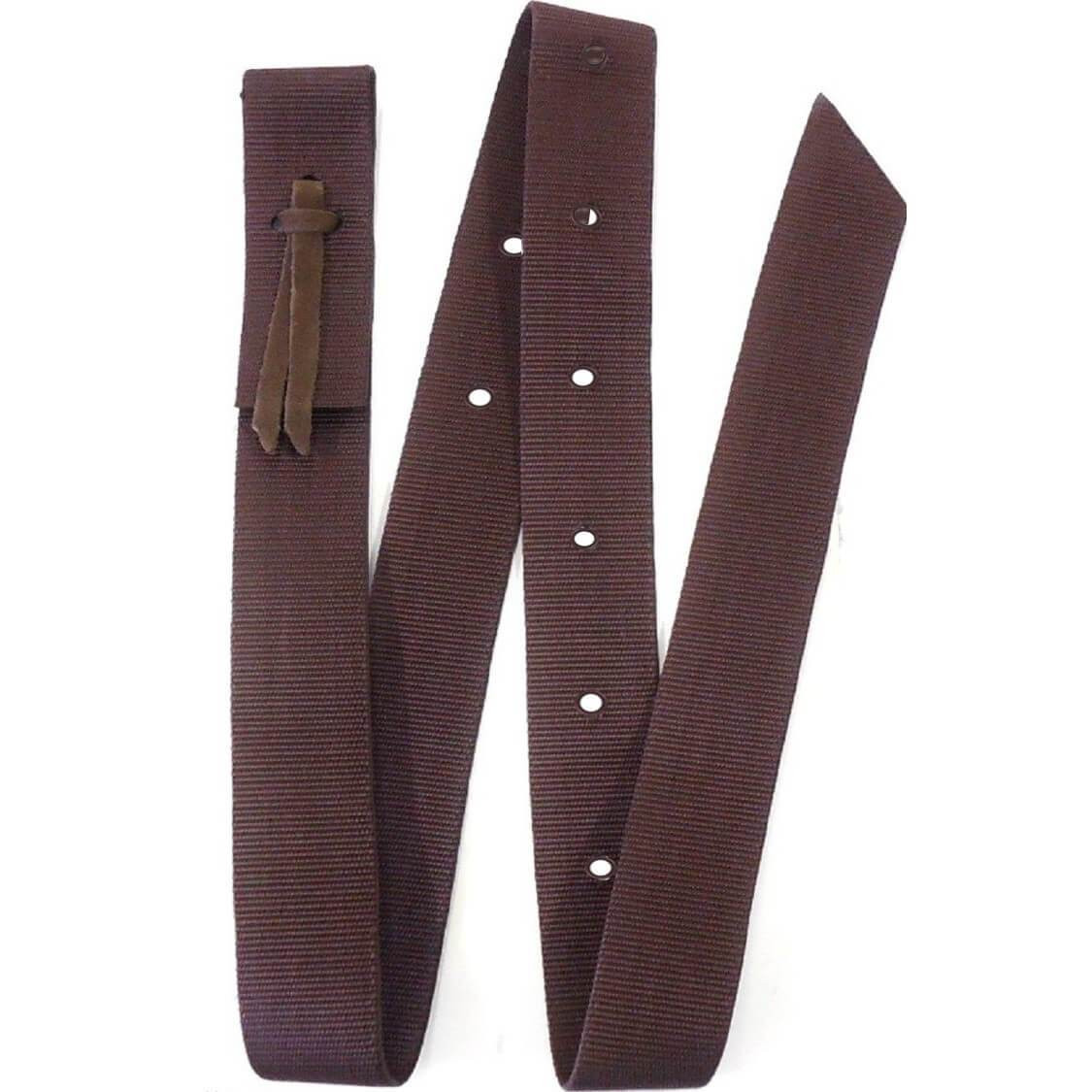 SHOWMAN Heavy Duty Nylon Tie Strap Cinch Girth – 1.75" Wide Brown Horse Tack With Punched Holes (6' Length)