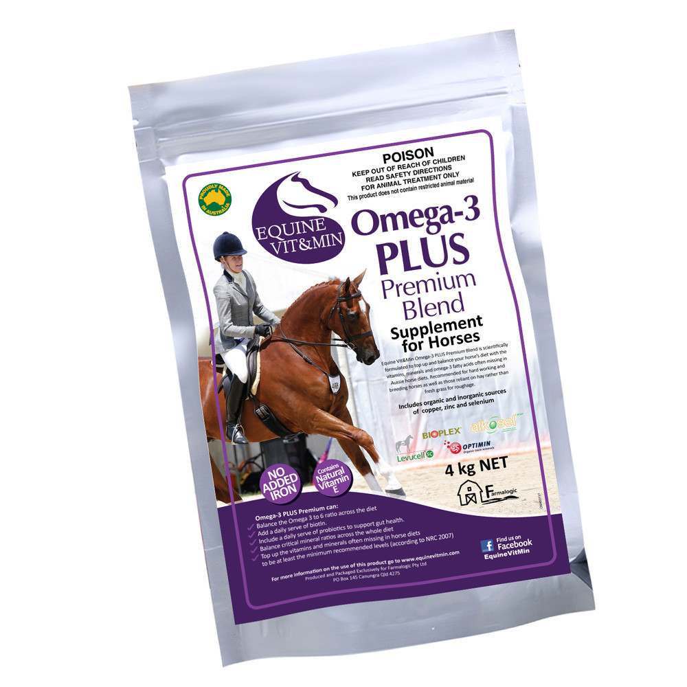 Equine Vitamin and Mineral Omega3 PLUS Premium 4kg Aussie Saddlery