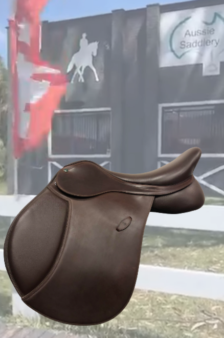  Arena Dressage Saddle Demo High Wither Brown 17" FREE SHIPPING AUSTRALIA WIDE
