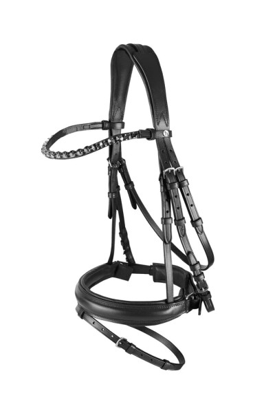 Horze Kansas Anatomic Leather Bridle with Crystals-Black