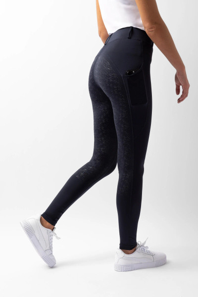 Horze Dea Ladies Riding Tights With Full Grip- Navy