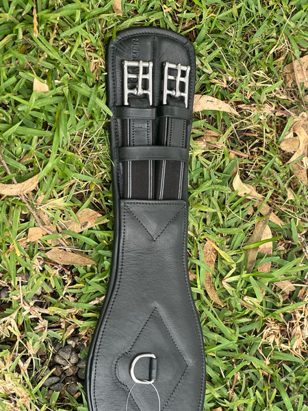 Cavalier leather Padded Elastic Two Point Dressage Girth 