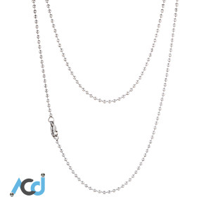 Ball Chain 1.5mm [16 to 30"] Necklace with Lobster Clasp  [41 to 76cm] - Brass Chrome