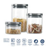 Borosil Classic Glass Jar, Air-Tight Storage Container For Kitchen, Glass Jar For Storing Spices, Snacks, Grains, Dals, Set of 3 | 300 ml, 600 ml, 900 ml | 10.14 fl oz, 20.29 fl oz, 30.43 fl oz [Fit Tuber Recs]