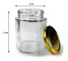 Cloudsell Glass Jar With Rustproof And Airtight Lid - 250 ml, 12 Pieces, Gold | 250 ml | 8.45 fl oz [Fit Tuber Recs]