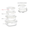 Borosil Klip N Store Borosilicate Glass Container (Square) (Transparent) | 320 ml | 10.83 fl oz [Fit Tuber Recs]
