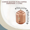 Copper-Master 11 Litre Hammered Water Dispenser (Matka) Container Pot with 2 Copper Glasses Pure Copper and Ayurvedic Health Benefits | 11000 ml+600ml | 408.63 fl oz [Fit Tuber Recs]