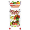 LiMETRO STEEL Stainless Steel Fruit & Vegetable 4 Stand Kitchen Trolley | Vegetable, Fruit Basket for Storage | Onion potato rack (Mogra)|3000g|105.82 oz [Fit Tuber Recs]