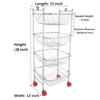 LiMETRO STEEL Stainless Steel Fruit & Vegetable 4 Stand Kitchen Trolley | Vegetable, Fruit Basket for Storage | Onion potato rack (Mogra)|3000g|105.82 oz [Fit Tuber Recs]