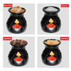 Pure Source India Ceramic Clay Candle Operated Aroma Burner (Black; 9 Cm) [Fit Tuber Recs]
