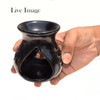 Pure Source India Ceramic Clay Candle Operated Aroma Burner (Black; 9 Cm) [Fit Tuber Recs]