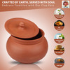 PALVIT CLAY ART GALLERY (P.C.A.G) Stylish Clay Dahi Handi with Lid | Handmade Dahi Handi | Handcrafted Terracotta Pot for Curd/Daal/Biryani | Perfect for Kitchen DÃ©cor (Mathani Handi) | 480 ml | 16.91 fl oz [Fit Tuber Recs]