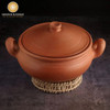 Swadeshi Blessings Exclusive Range Unglazed Clay Handi/Earthen Kadai/Clay Pot for Cooking & Serving with Lid (with Mirror Finish) + Free ASH for Cleaning | 3 litres | 101.44 fl oz [Fit Tuber Recs]