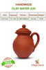 Village Decor Handmade Terracotta Preseasoned Water jug |1.5 Liter with Bottom Tray & Glass | 1.5 Liter | 50.72 fl oz [Fit Tuber Recs]