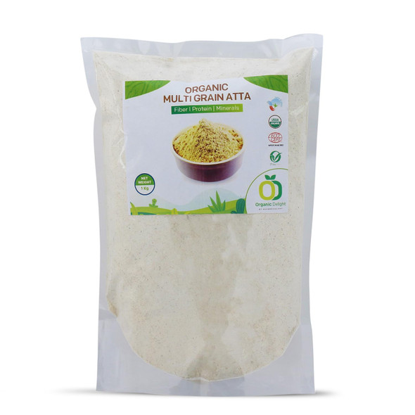 Organic Delight All Natural Multi Grain Atta with Fibre, Proteins and Minerals (1Kg)|35.2Oz|2.2lbs