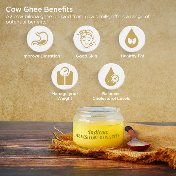 Indicow A2 Desi Kankrej Cow Ghee|958 g|2.33 lbs