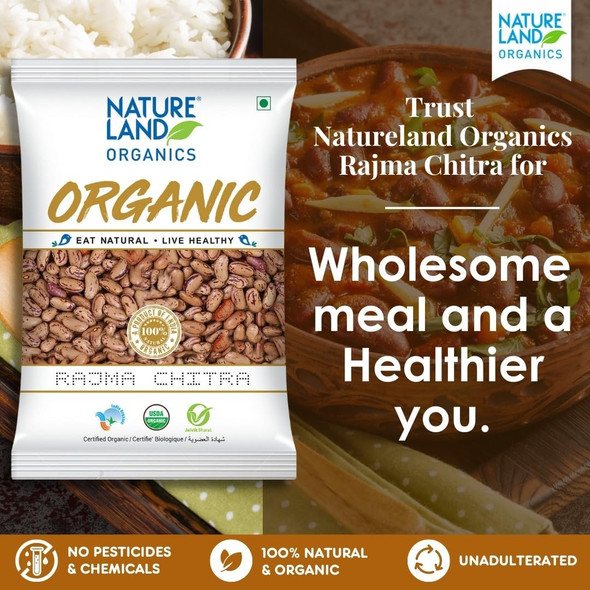 Natureland Organics Rajma Chitra|1000gm|2.43 lbs