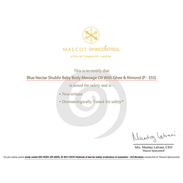 Blue Nectar Ayurveda Gentle Baby Oil for Newborn Skin Care - Moisturizing Baby Massage Oil for Dry Skin & Scalp Moisturizer | Soothing with 100% Natural Coconut Oil & Organic Ghee (13 Herbs)|‎100 g|3.53 Oz