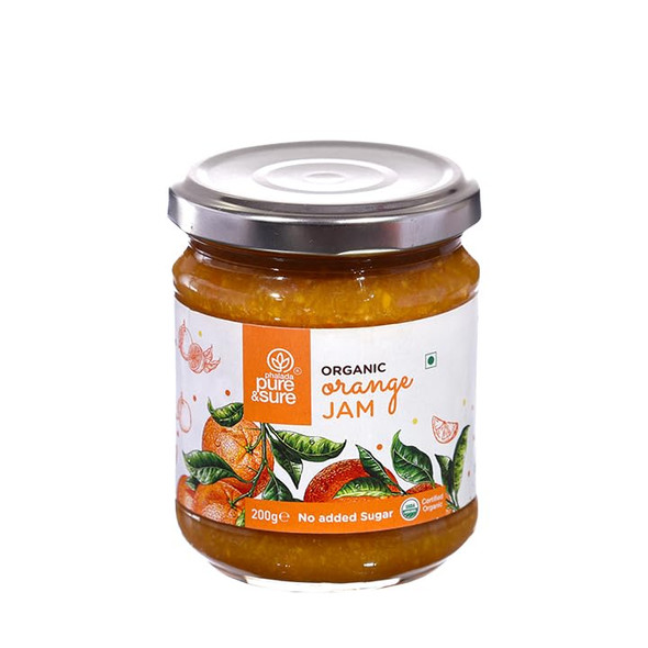 Pure & Sure Organic Orange Jam|210gm|7.41 Oz