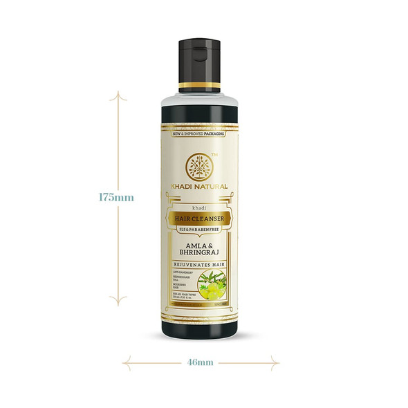 Khadi Natural Amla & Bhringraj Shampoo/Cleanser for Controlling Dandruff & Hair Fall|210 ml
