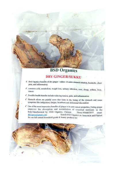 BSD ORGANICS DRY GINGER/SUKKU DRIED|500gm|1.22 lbs