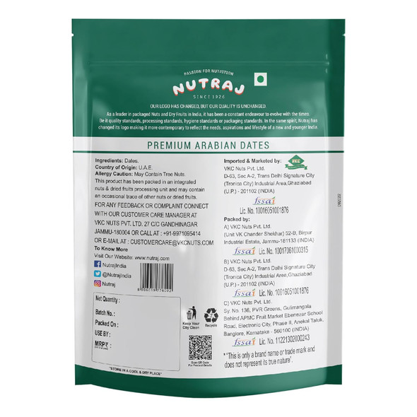 Nutraj UAE Arabian Dates|1000gm|2.43 lbs